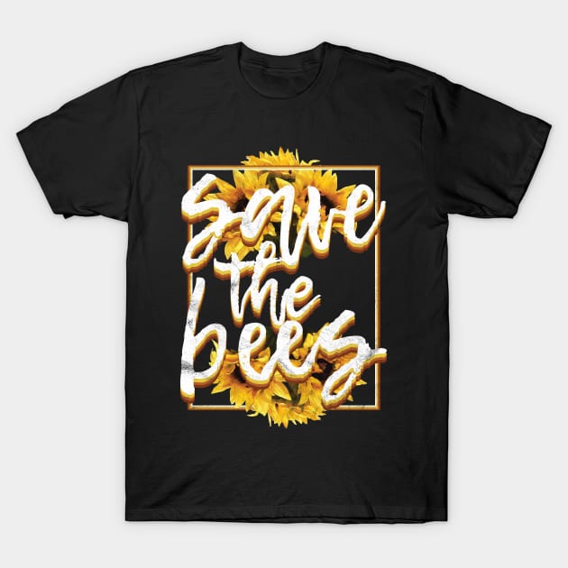 Save The Bees  Plant Flower T-Shirt by avshirtnation